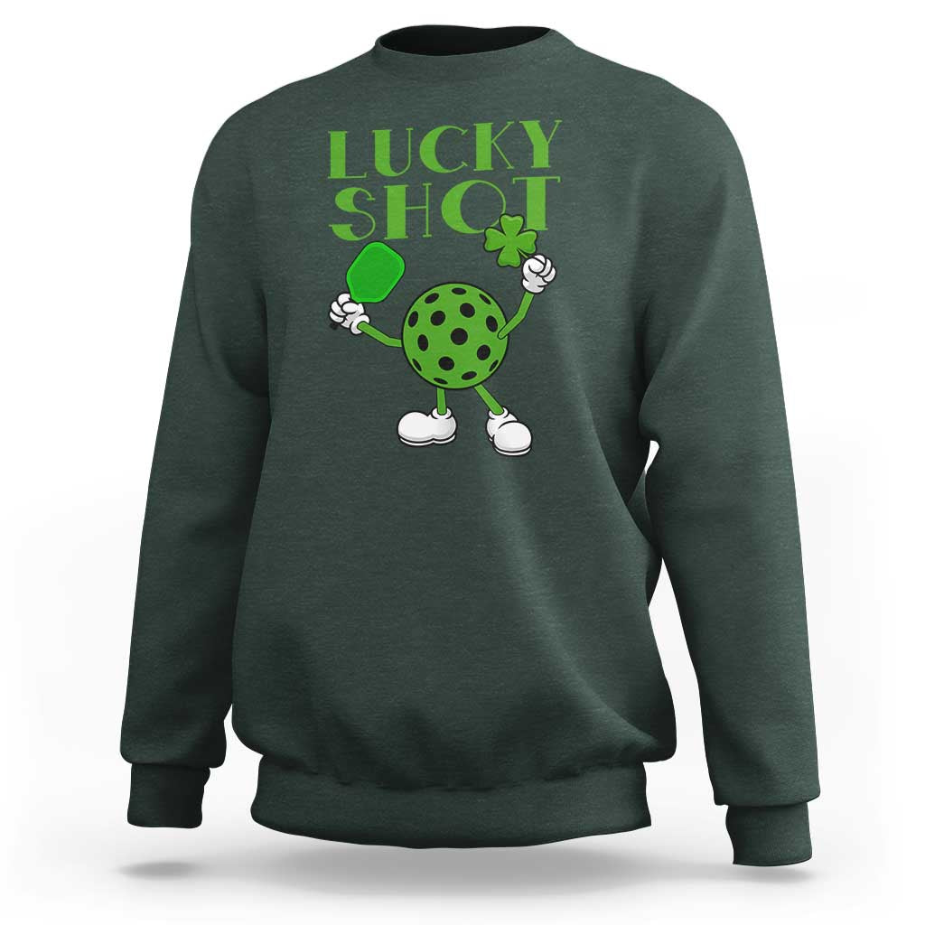 Funny St Patrick's Day Pickleball Lucky Shot Sweatshirt