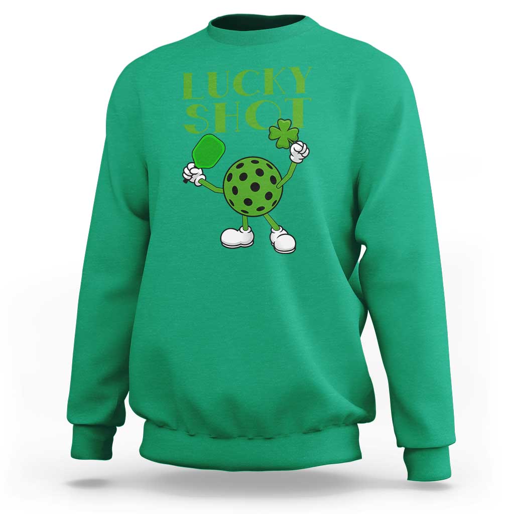 Funny St Patrick's Day Pickleball Lucky Shot Sweatshirt