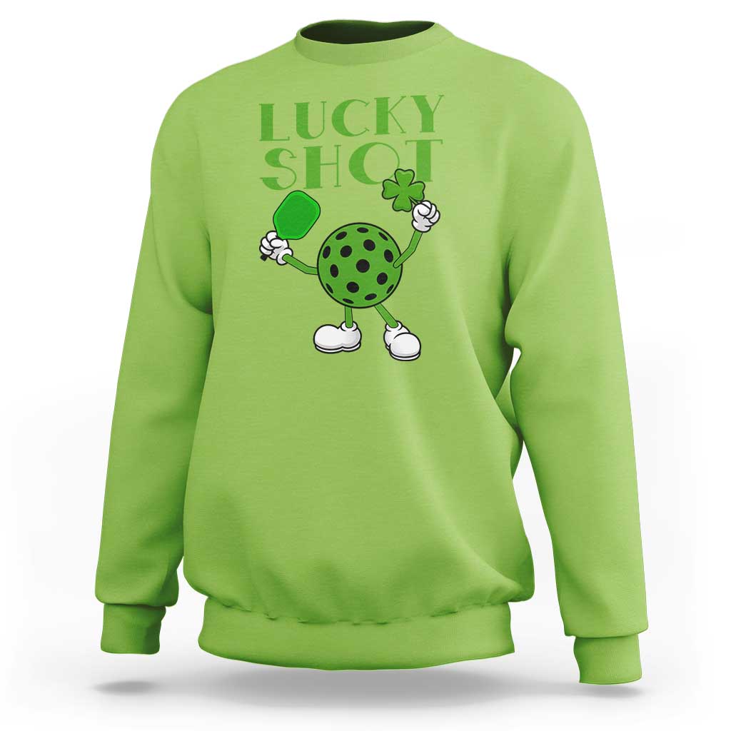 Funny St Patrick's Day Pickleball Lucky Shot Sweatshirt