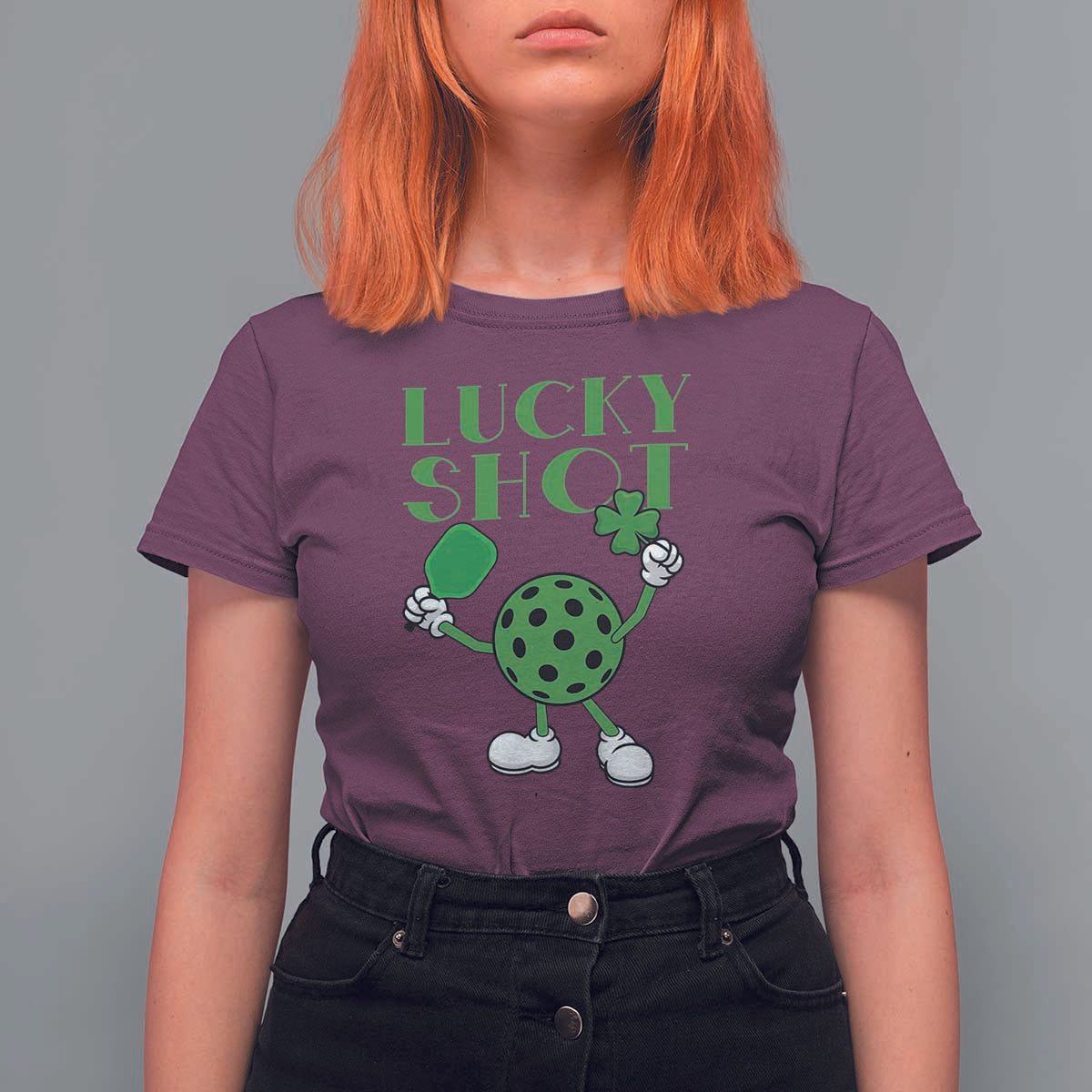 Funny St Patrick's Day Pickleball Lucky Shot T Shirt For Women
