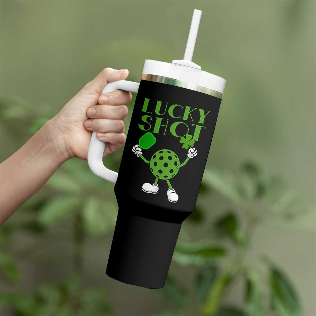 Funny St Patrick's Day Pickleball Lucky Shot Tumbler With Handle