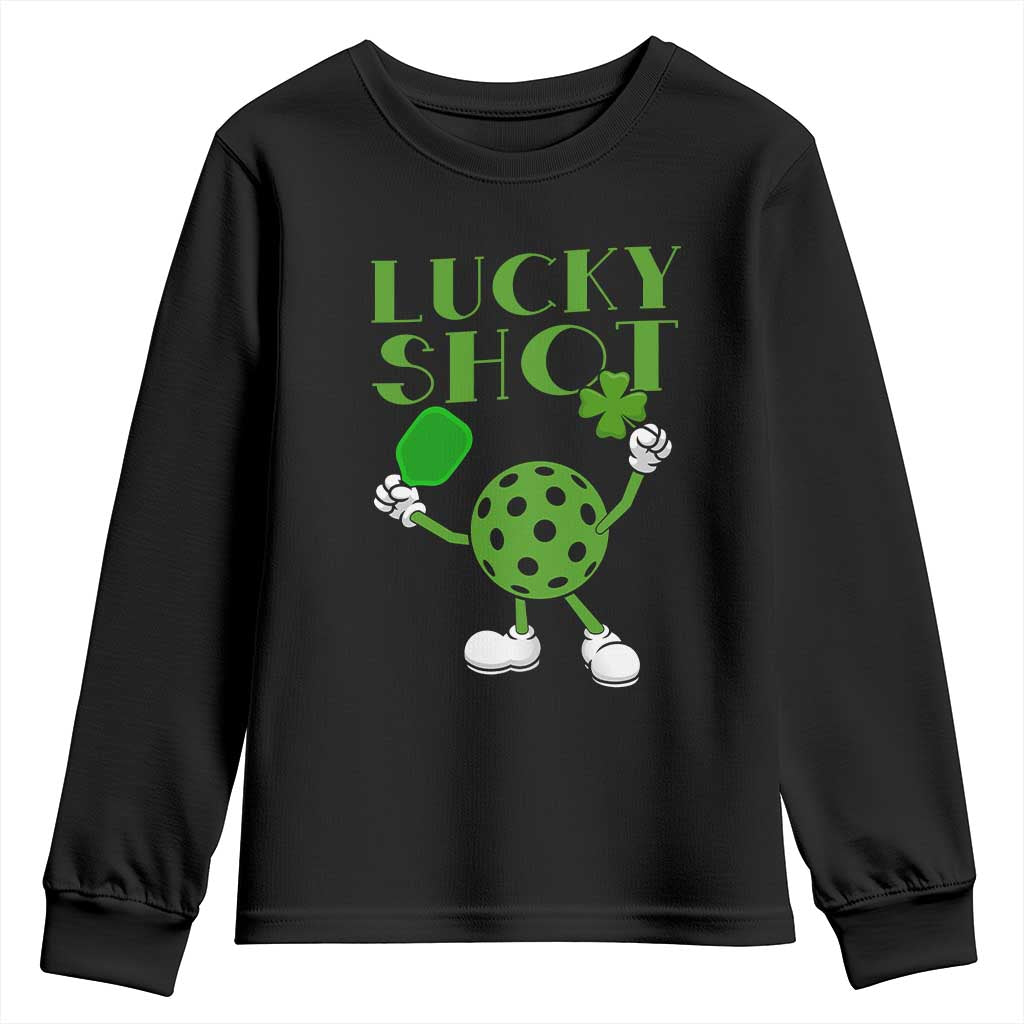 Funny St Patrick's Day Pickleball Lucky Shot Youth Sweatshirt