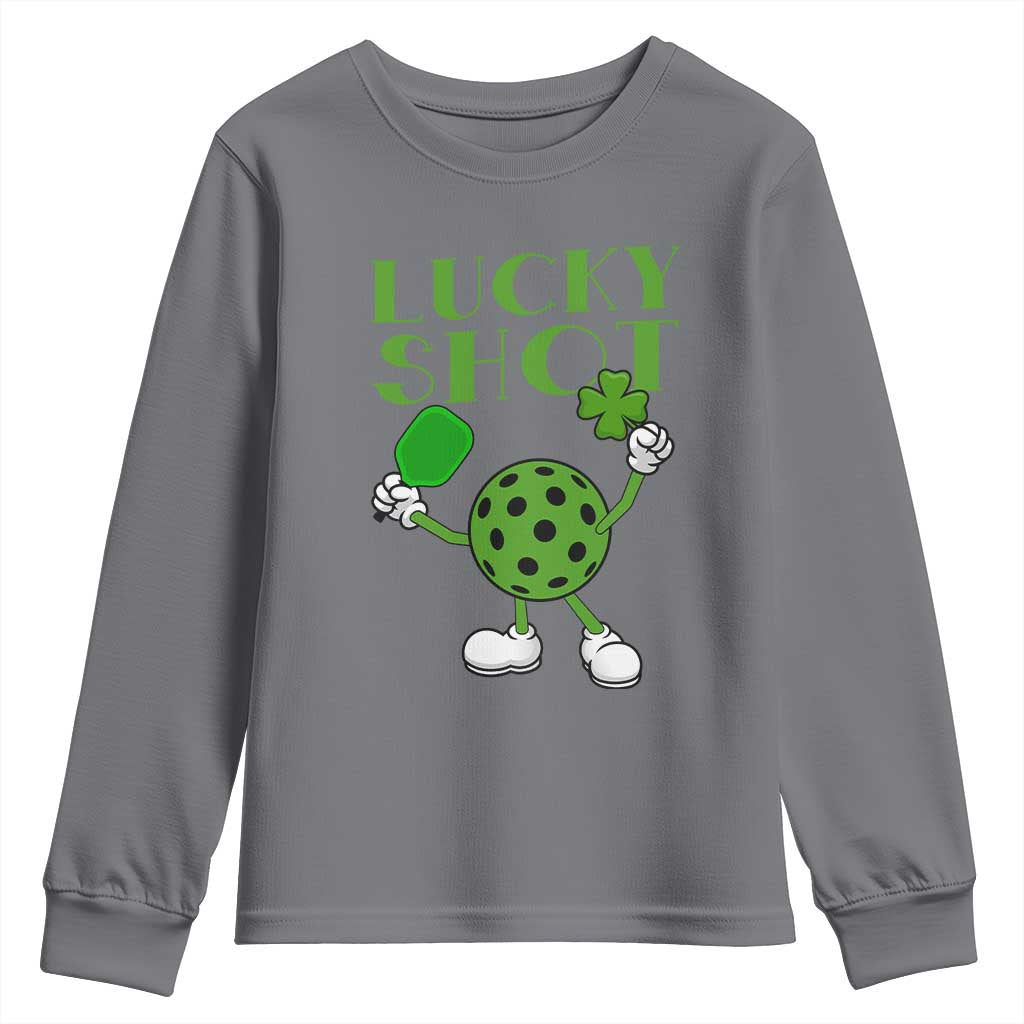 Funny St Patrick's Day Pickleball Lucky Shot Youth Sweatshirt