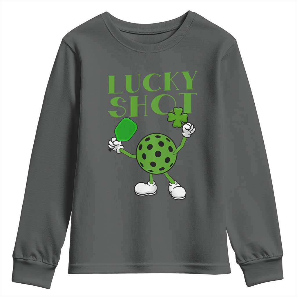 Funny St Patrick's Day Pickleball Lucky Shot Youth Sweatshirt