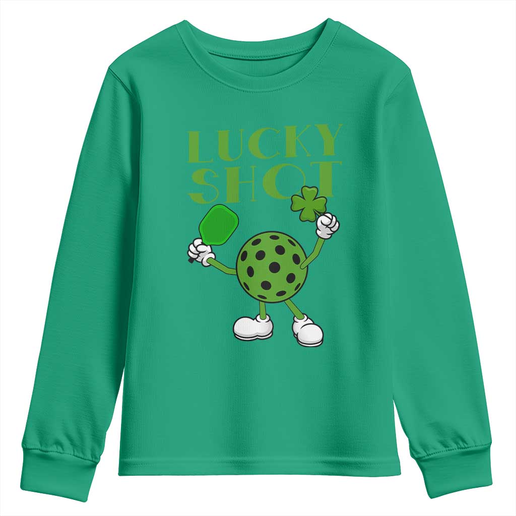 Funny St Patrick's Day Pickleball Lucky Shot Youth Sweatshirt