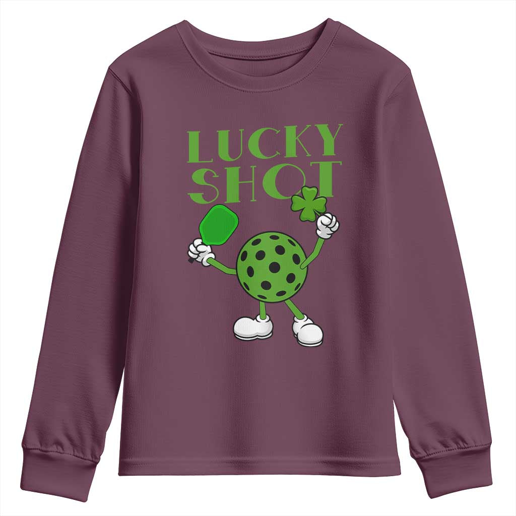 Funny St Patrick's Day Pickleball Lucky Shot Youth Sweatshirt