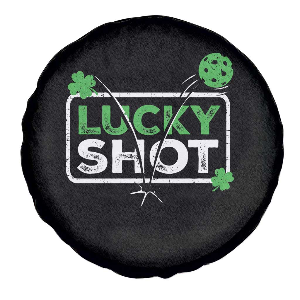 Funny St Patrick's Day Pickleball Spare Tire Cover Lucky Shot Shamrock