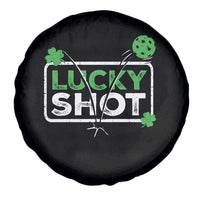 Funny St Patrick's Day Pickleball Spare Tire Cover Lucky Shot Shamrock