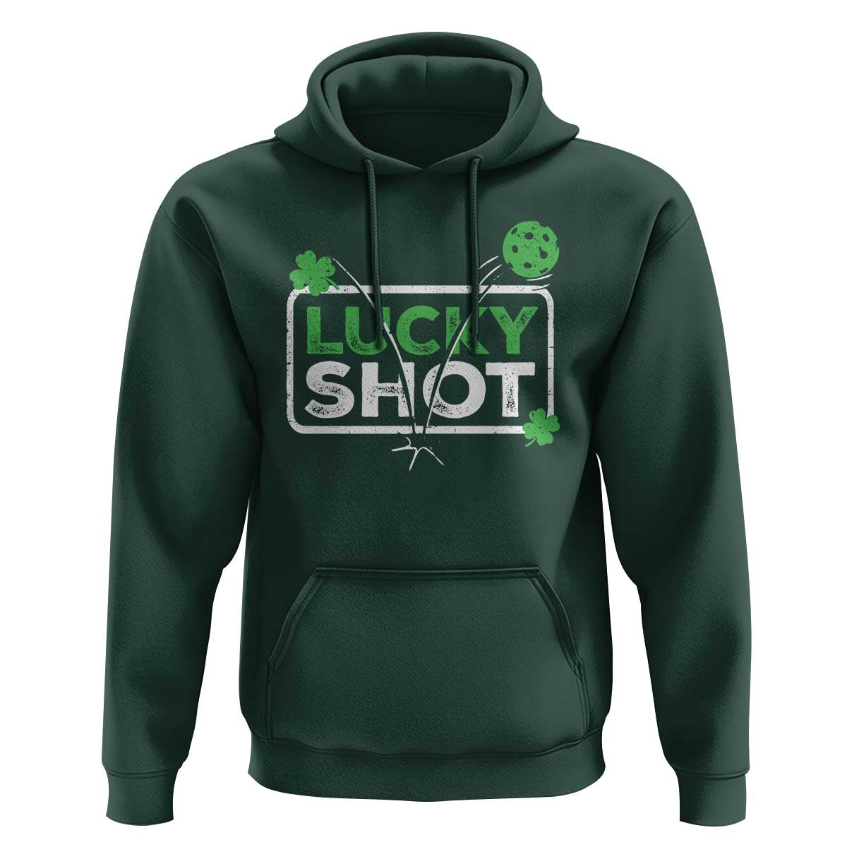 Funny St Patrick's Day Pickleball Hoodie Lucky Shot Shamrock