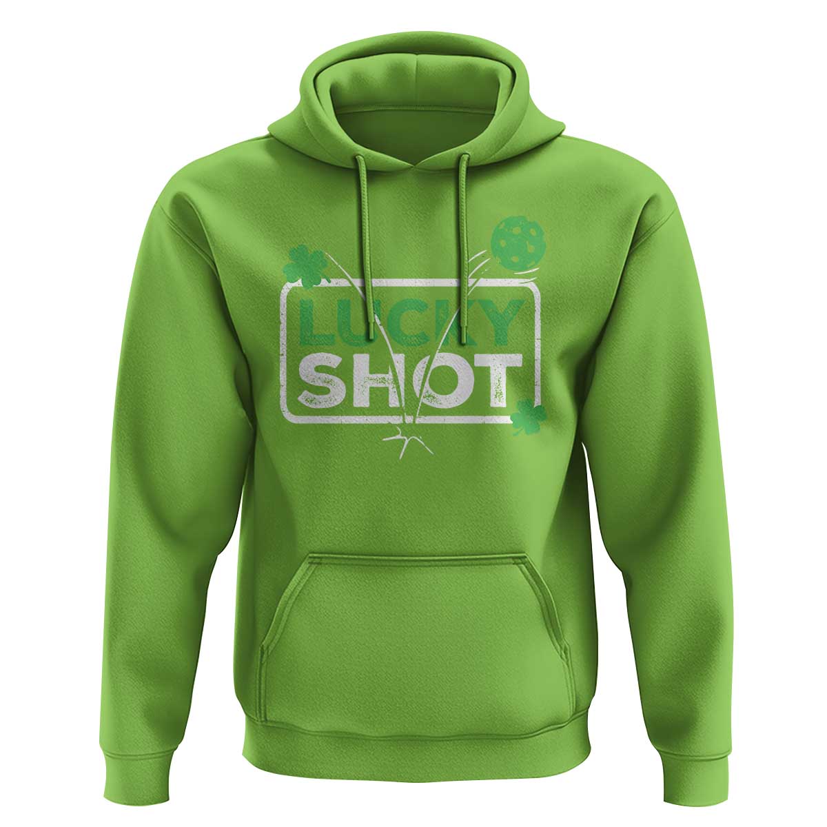 Funny St Patrick's Day Pickleball Hoodie Lucky Shot Shamrock