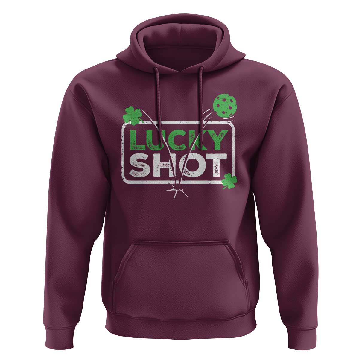 Funny St Patrick's Day Pickleball Hoodie Lucky Shot Shamrock