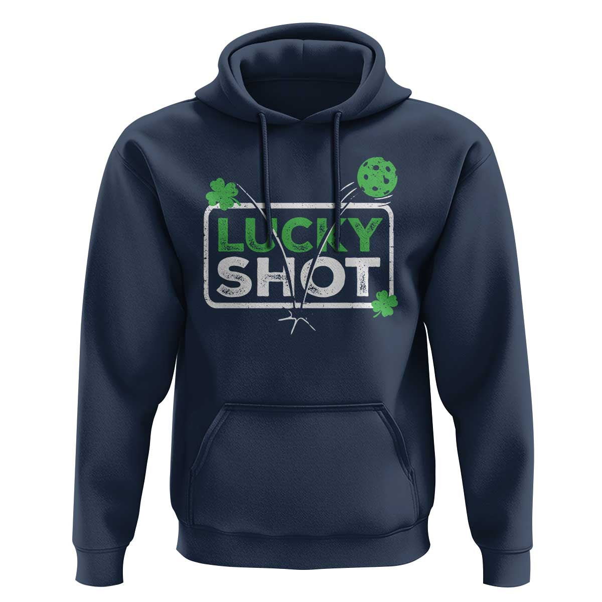 Funny St Patrick's Day Pickleball Hoodie Lucky Shot Shamrock