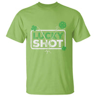 Funny St Patrick's Day Pickleball T Shirt Lucky Shot Shamrock