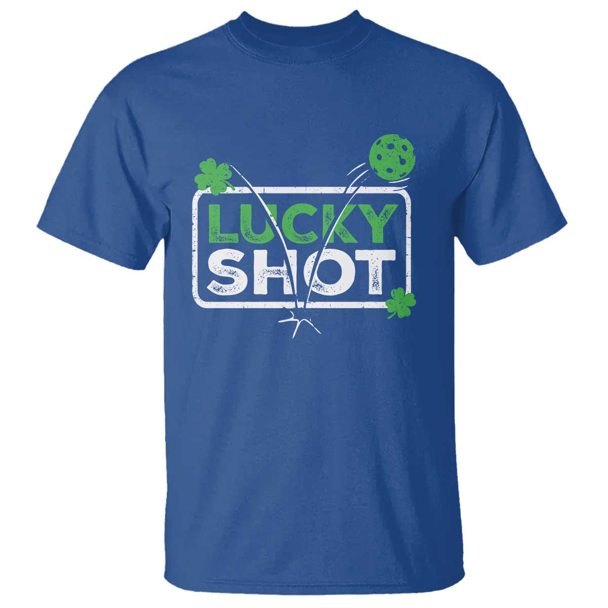 Funny St Patrick's Day Pickleball T Shirt Lucky Shot Shamrock
