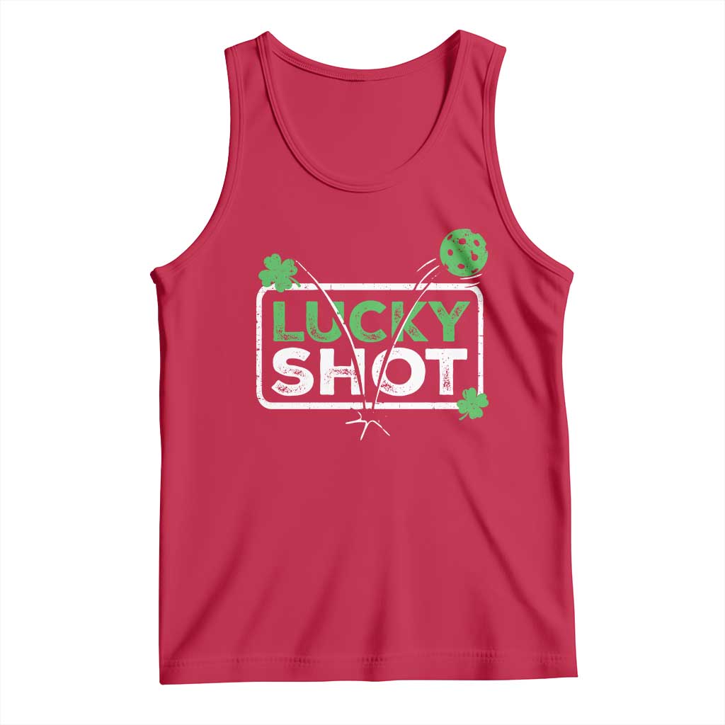 Funny St Patrick's Day Pickleball Tank Top Lucky Shot Shamrock