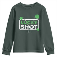 Funny St Patrick's Day Pickleball Youth Sweatshirt Lucky Shot Shamrock
