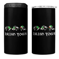 Funny St Patricks Day Beer Drinking 4 in 1 Can Cooler Tumbler Irish Yoga Leprechaun Beer Mug