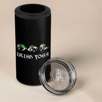 Funny St Patricks Day Beer Drinking 4 in 1 Can Cooler Tumbler Irish Yoga Leprechaun Beer Mug