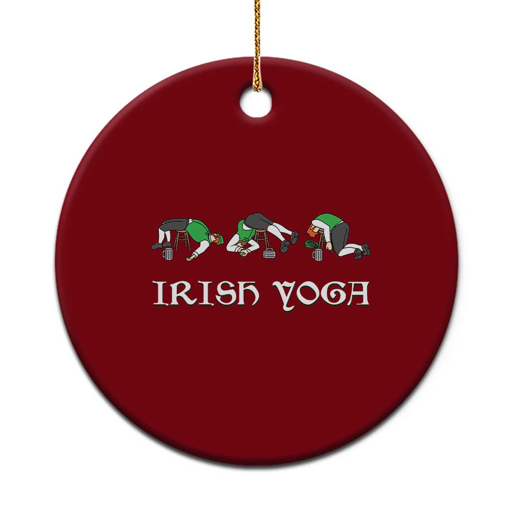 Funny St Patricks Day Beer Drinking Ceramic Ornament Irish Yoga Leprechaun Beer Mug