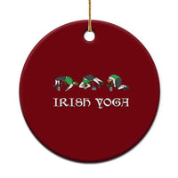 Funny St Patricks Day Beer Drinking Ceramic Ornament Irish Yoga Leprechaun Beer Mug