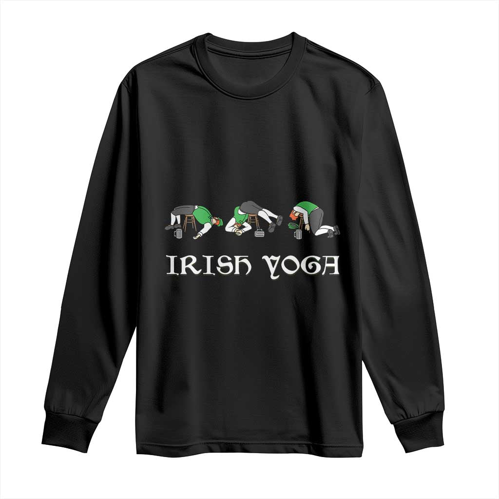 Funny St Patricks Day Beer Drinking Long Sleeve Shirt Irish Yoga Leprechaun Beer Mug