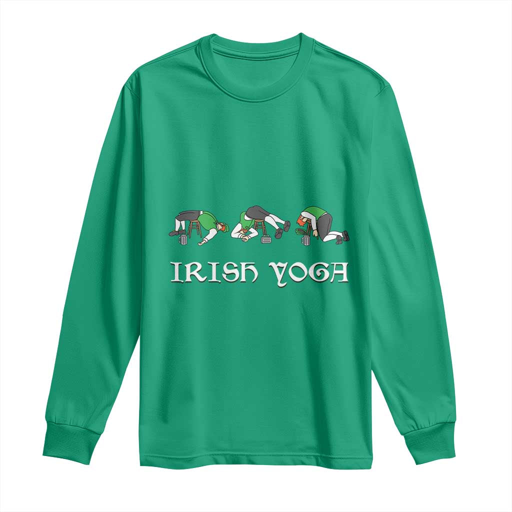 Funny St Patricks Day Beer Drinking Long Sleeve Shirt Irish Yoga Leprechaun Beer Mug