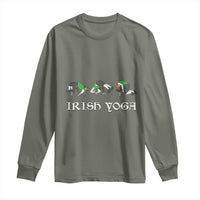 Funny St Patricks Day Beer Drinking Long Sleeve Shirt Irish Yoga Leprechaun Beer Mug