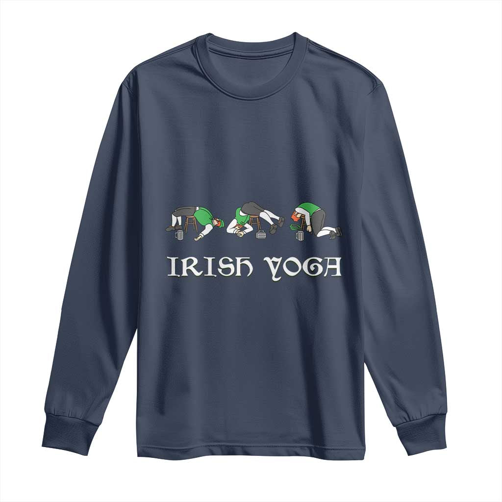 Funny St Patricks Day Beer Drinking Long Sleeve Shirt Irish Yoga Leprechaun Beer Mug