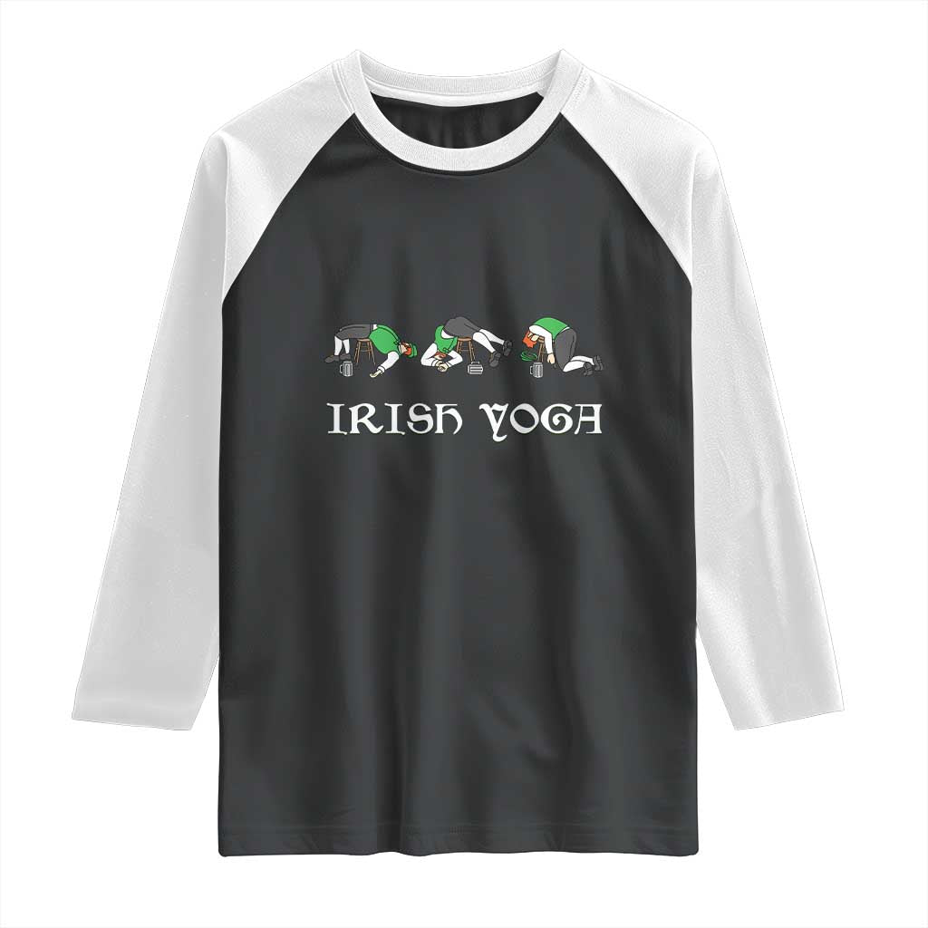 Funny St Patricks Day Beer Drinking Raglan Shirt Irish Yoga Leprechaun Beer Mug