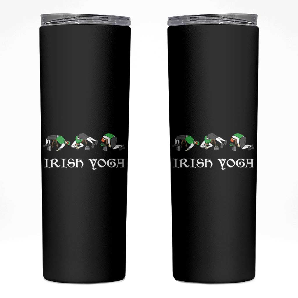 Funny St Patricks Day Beer Drinking Skinny Tumbler Irish Yoga Leprechaun Beer Mug