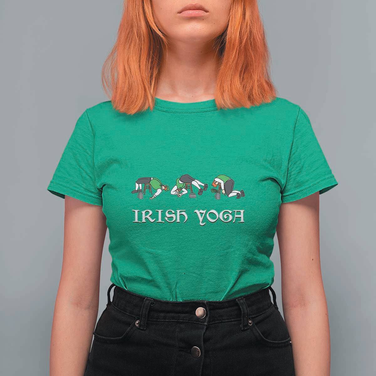 Funny St Patricks Day Beer Drinking T Shirt For Women Irish Yoga Leprechaun Beer Mug