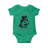 Funny St Patrick's Day Opossum Baby Onesie Just Here For The Shenanigans Shamrock