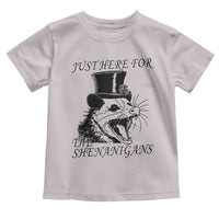 Funny St Patrick's Day Opossum Toddler T Shirt Just Here For The Shenanigans Shamrock