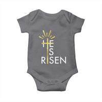 He Is Risen Baby Onesie Christian Easter Day Religious Bible Verse Cross