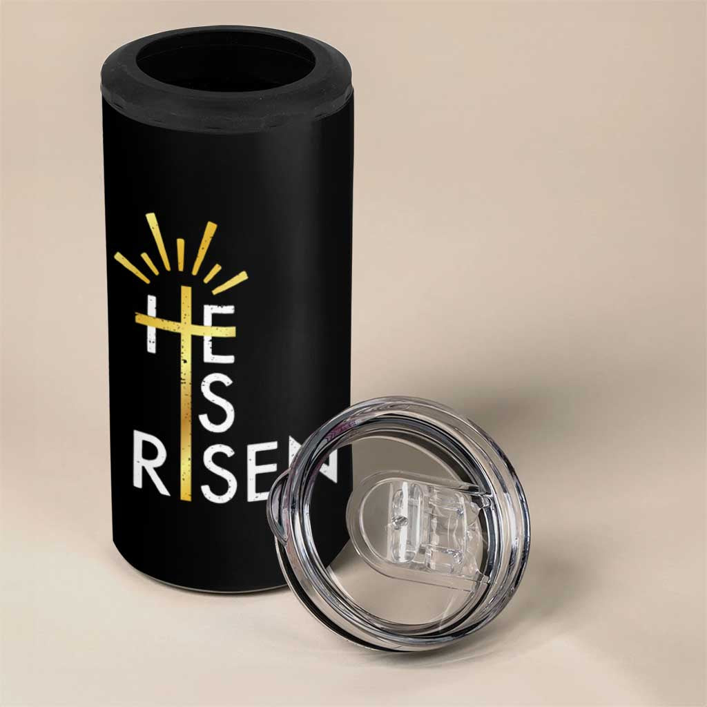 He Is Risen 4 in 1 Can Cooler Tumbler Christian Easter Day Religious Bible Verse Cross