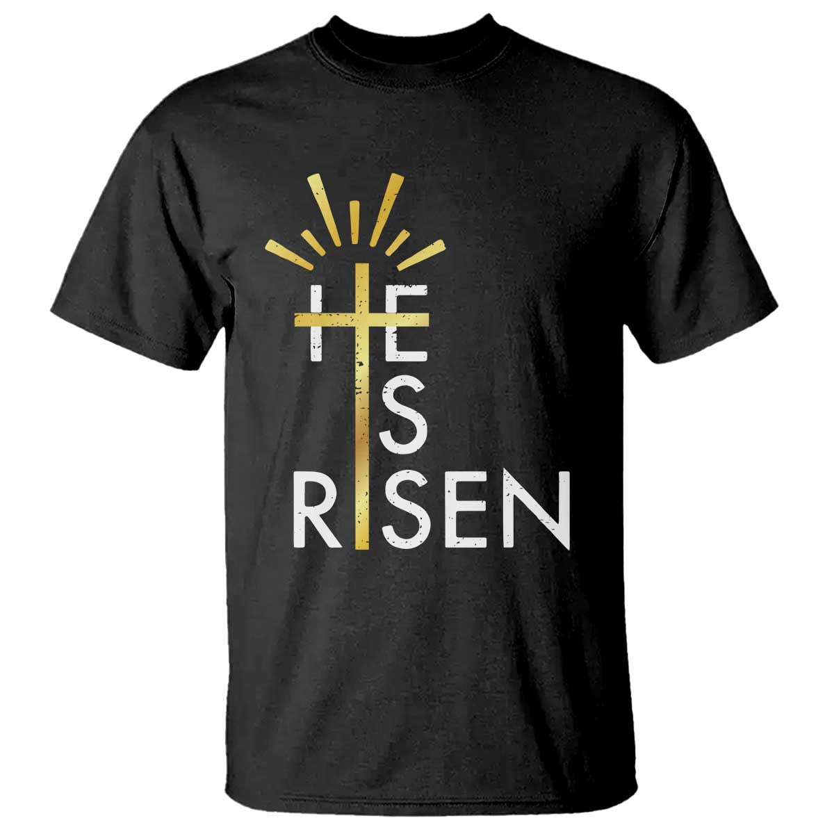 He Is Risen T Shirt Christian Easter Day Religious Bible Verse Cross