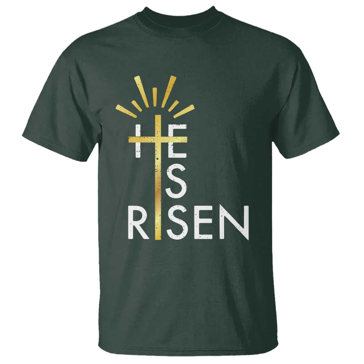 He Is Risen T Shirt Christian Easter Day Religious Bible Verse Cross