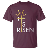 He Is Risen T Shirt Christian Easter Day Religious Bible Verse Cross