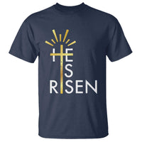He Is Risen T Shirt Christian Easter Day Religious Bible Verse Cross