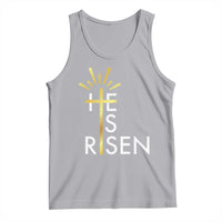 He Is Risen Tank Top Christian Easter Day Religious Bible Verse Cross