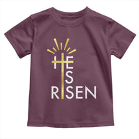 He Is Risen Toddler T Shirt Christian Easter Day Religious Bible Verse Cross