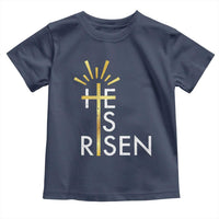 He Is Risen Toddler T Shirt Christian Easter Day Religious Bible Verse Cross