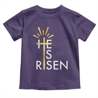 He Is Risen Toddler T Shirt Christian Easter Day Religious Bible Verse Cross