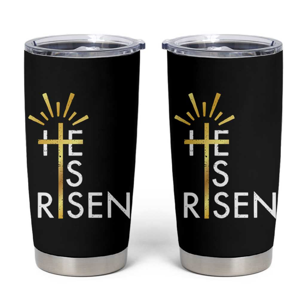 He Is Risen Tumbler Cup Christian Easter Day Religious Bible Verse Cross