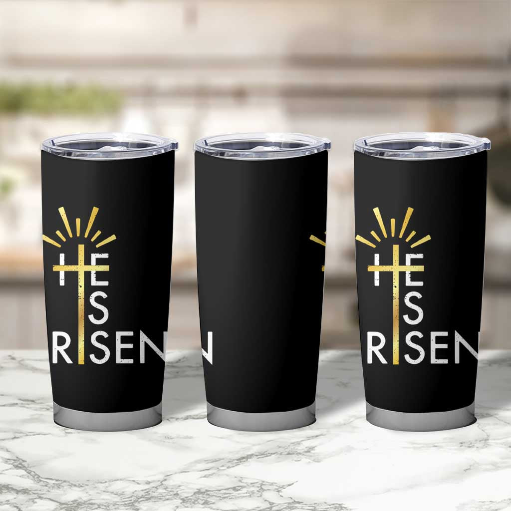 He Is Risen Tumbler Cup Christian Easter Day Religious Bible Verse Cross