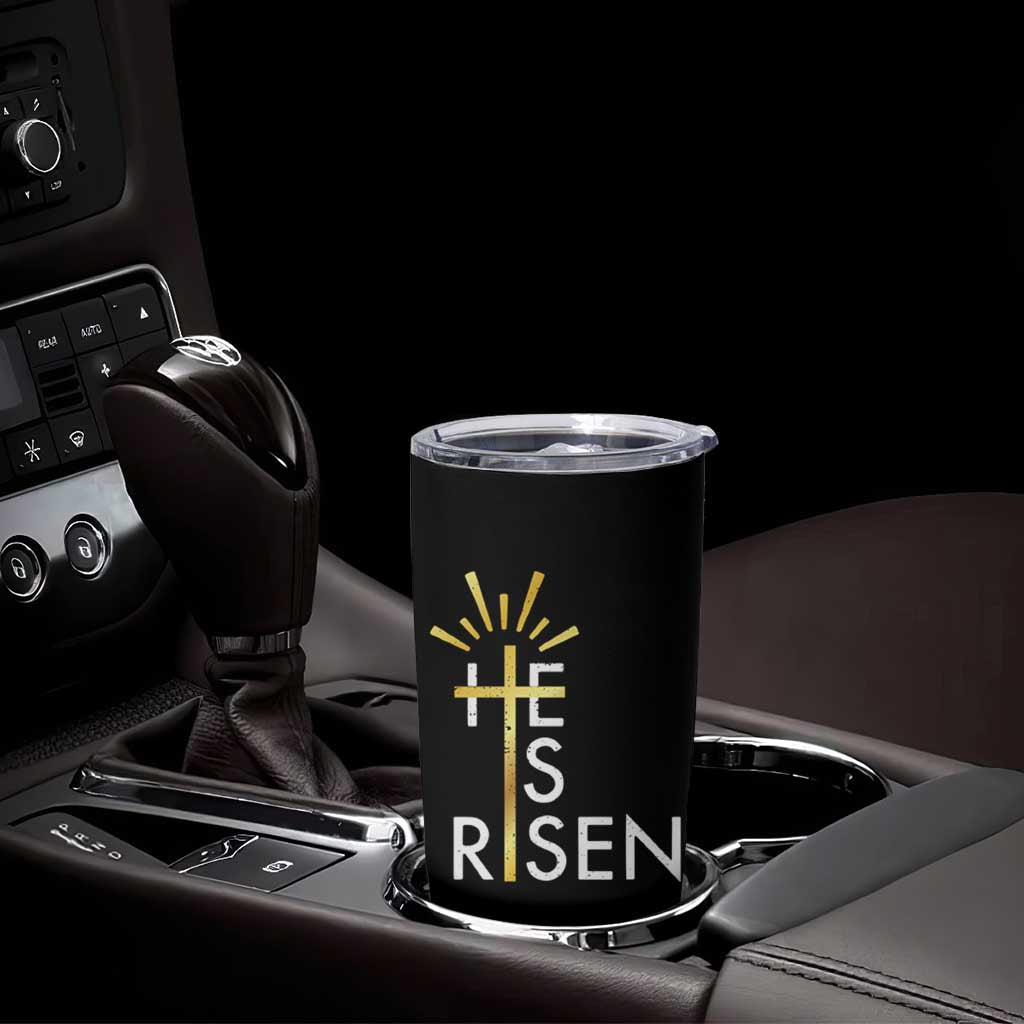 He Is Risen Tumbler Cup Christian Easter Day Religious Bible Verse Cross