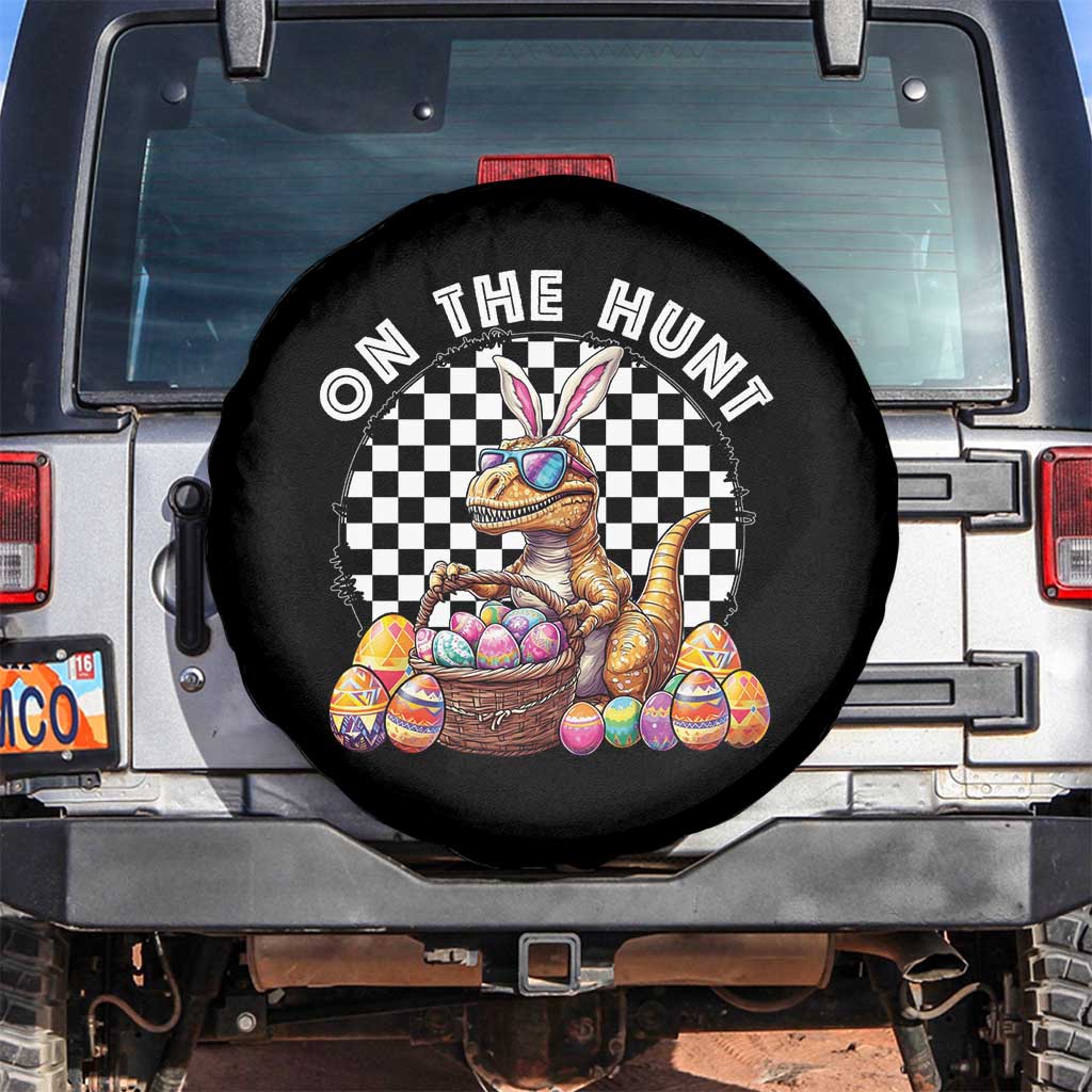 Funny Easter Day Dinosaur Bunny Spare Tire Cover On The Hunt Egg Hunting