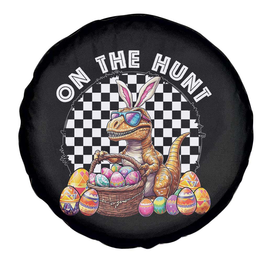 Funny Easter Day Dinosaur Bunny Spare Tire Cover On The Hunt Egg Hunting