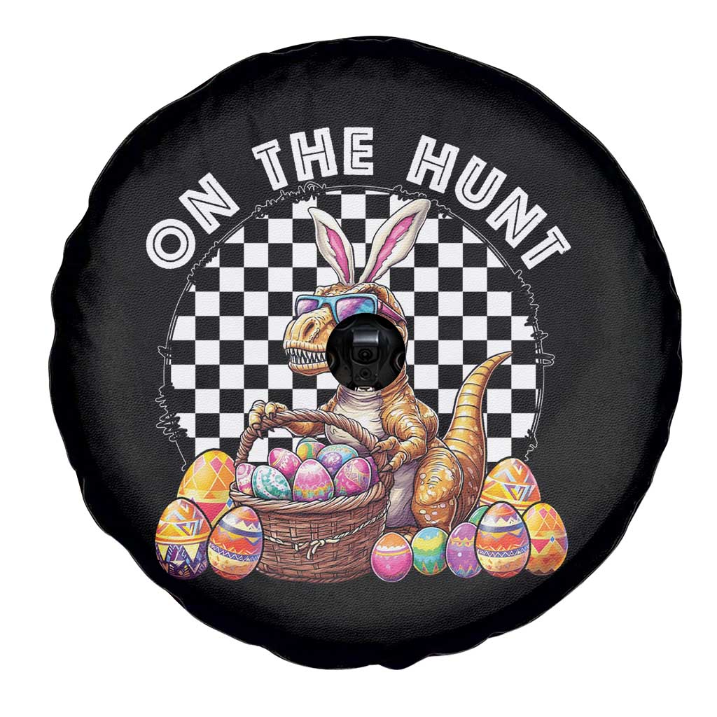 Funny Easter Day Dinosaur Bunny Spare Tire Cover On The Hunt Egg Hunting