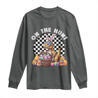 Funny Easter Day Dinosaur Bunny Long Sleeve Shirt On The Hunt Egg Hunting